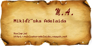 Miklóska Adelaida névjegykártya